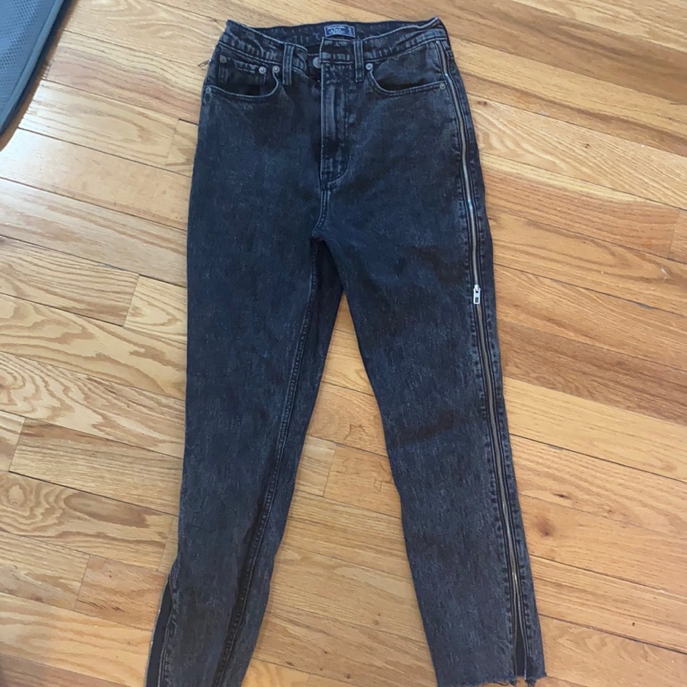 Abercrombie and Fitch Black Zip Mom Jeans
